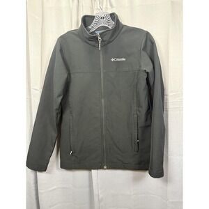 Columbia Jacket Mens Large Black Full Zip Softshell Fleece Lined Outdoors Coat